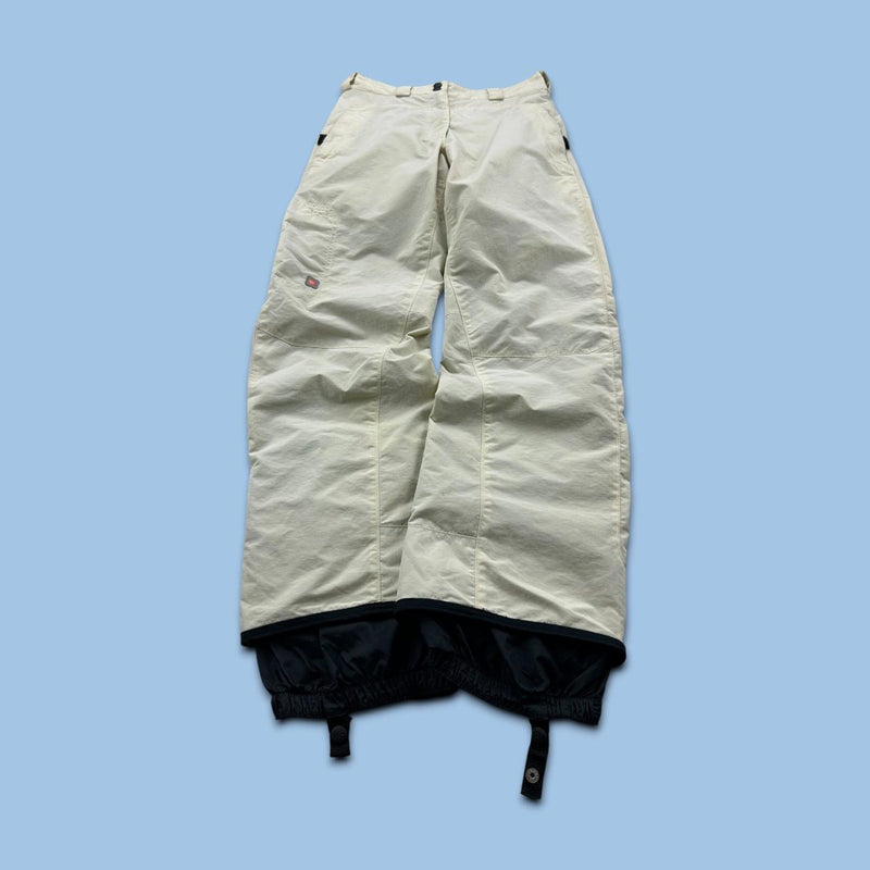 VINTAGE Y2K COLUMBIA BAGGY SKI PANTS SALOPETTES CREAM