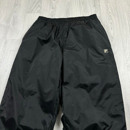 VINTAGE Y2K FILA BAGGY SHELL TRACKSUIT BOTTOMS BLACK