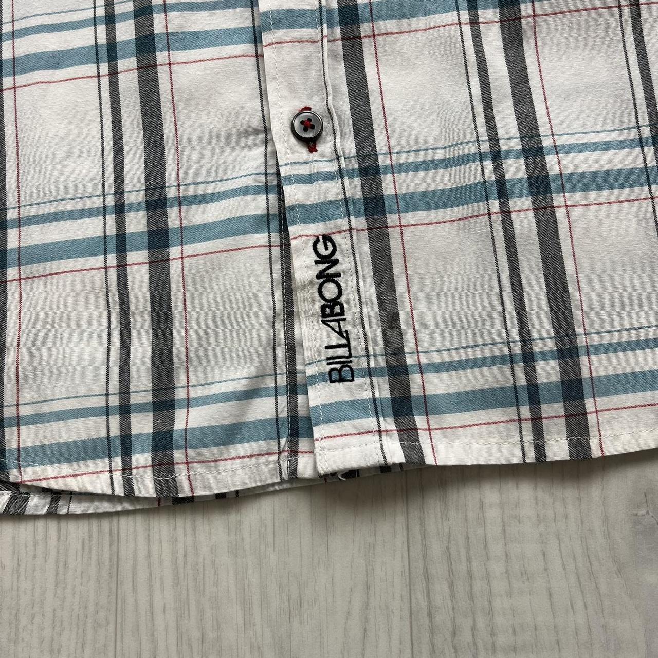 VINTAGE Y2K BILLABONG PLAID SHORT SLEEVE SHIRT WHITE