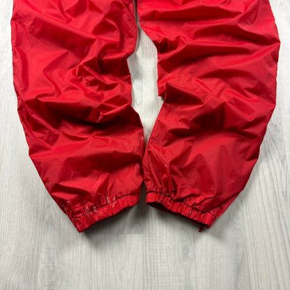 VINTAGE 90s ADIDAS TEAM BAGGY TRACKSUIT BOTTOMS RED