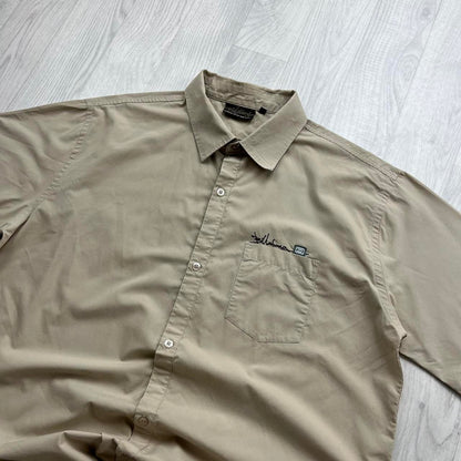 VINTAGE Y2K BILLABONG BUTTON UP SHORT SLEEVE SHIRT BEIGE