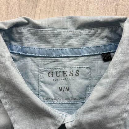 VINTAGE Y2K GUESS SHORT SLEEVE SHIRT LIGHT BLUE