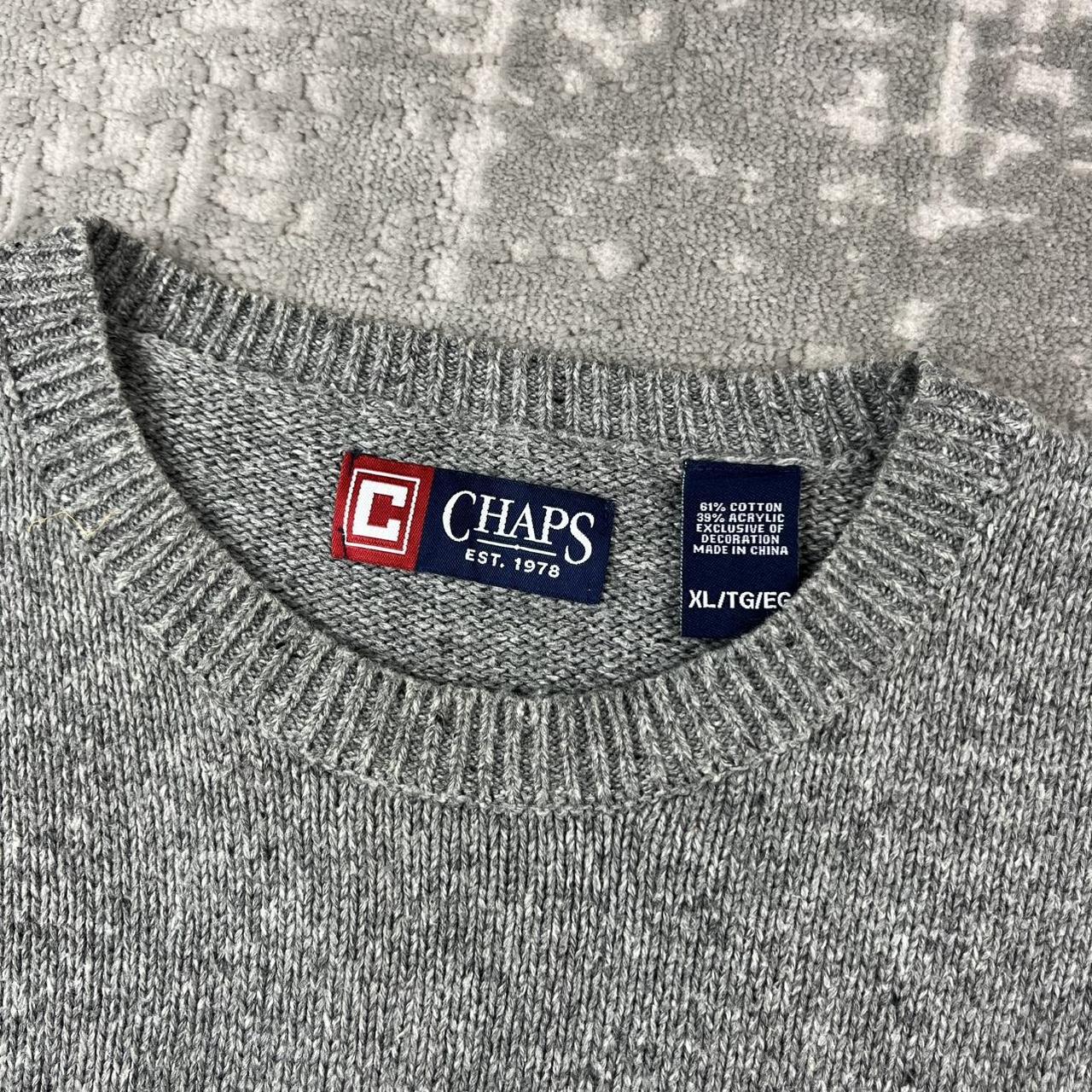 VINTAGE Y2K CHAPS CHUNKY KNITTED JUMPER GREY