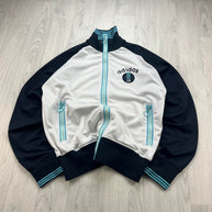 VINTAGE Y2K ADIDAS ZIP UP TRACK JACKET WHITE / NAVY