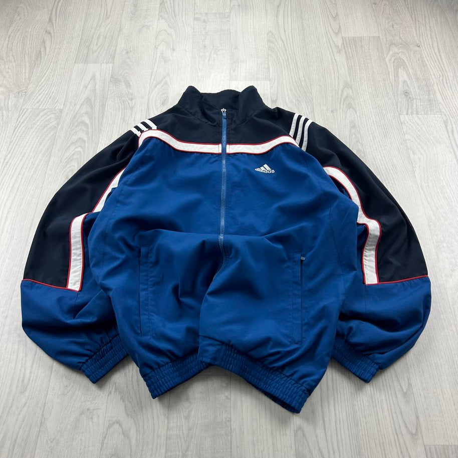 VINTAGE Y2K ADIDAS ZIP UP LIGHTWEIGHT TRACK JACKET BLUE / NAVY