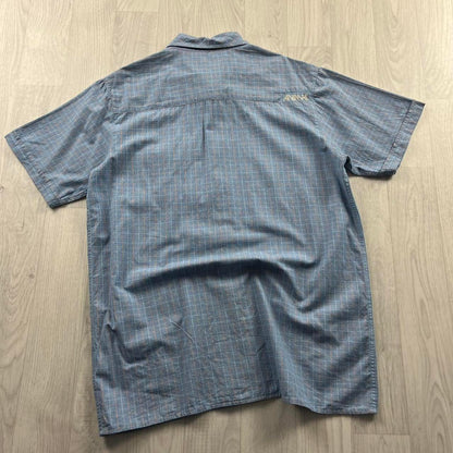 VINTAGE ANIMAL CHECKERED SHORT SLEEVE SURF SHIRT BLUE
