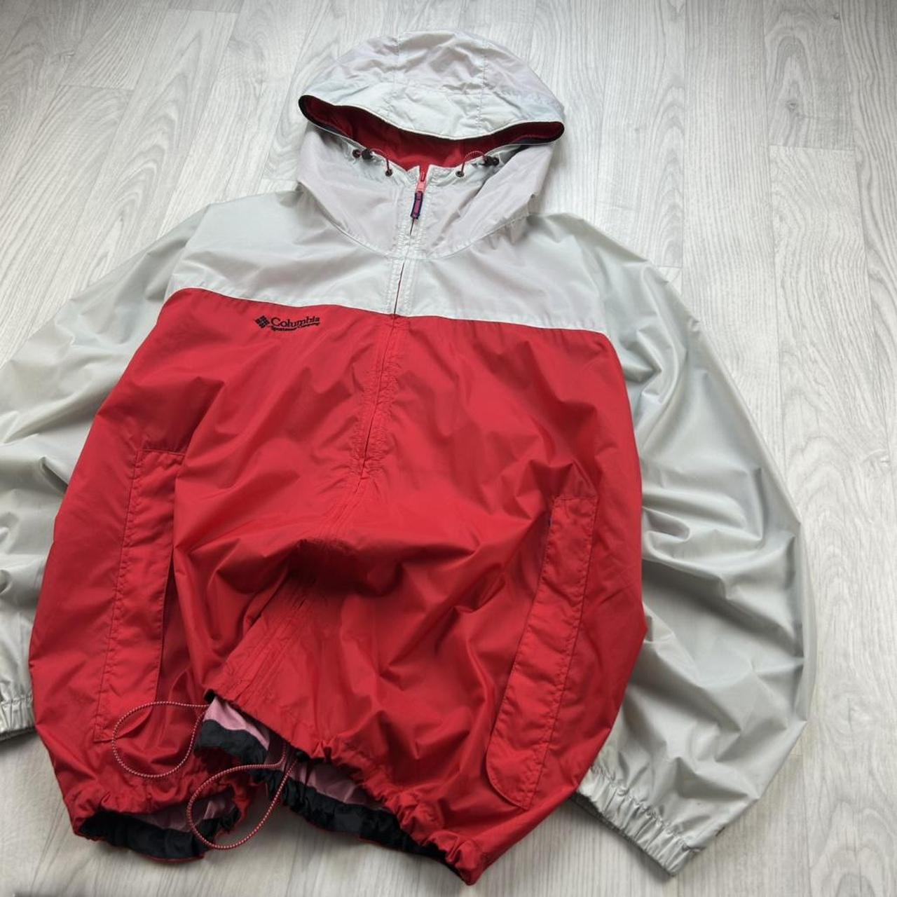 VINTAGE Y2K COLUMBIA TECHNICAL WINDBREAKER JACKET GREY / RED