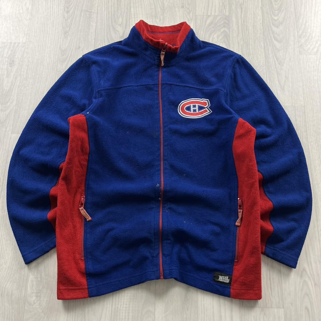 VINTAGE Y2K NHL ZIP UP TECHNICAL FLEECE BLUE RED