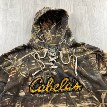 VINTAGE CABELAS REALTREE SPELL OUT HOODIE CAMO