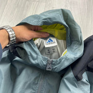 VINTAGE Y2K ADIDAS HOODED LIGHTWEIGHT JACKET GREY / BLACK