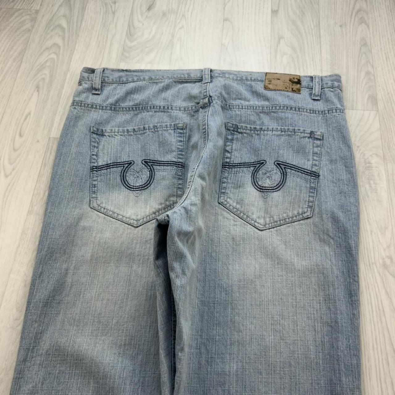 VINTAGE Y2K EMBROIDERED BAGGY JEANS BLUE