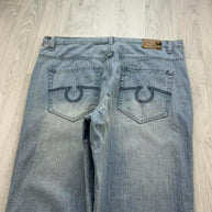 VINTAGE Y2K EMBROIDERED BAGGY JEANS BLUE