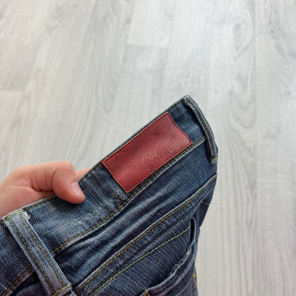 VINTAGE Y2K VICTORIA LOW RISE SLIM BOOTCUT JEANS NAVY BLUE