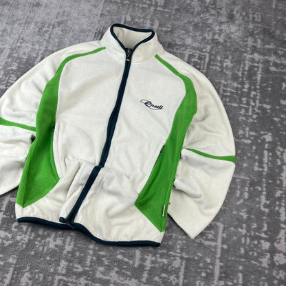 VINTAGE Y2K ONEILL ZIP UP FLEECE CREAM / GREEN