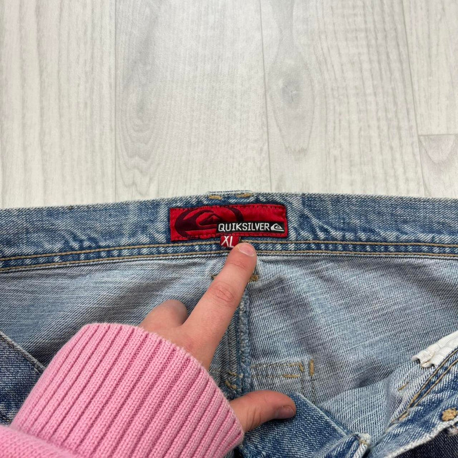 VINTAGE Y2K QUIKSILVER BAGGY WIDE LEG JEANS BLUE