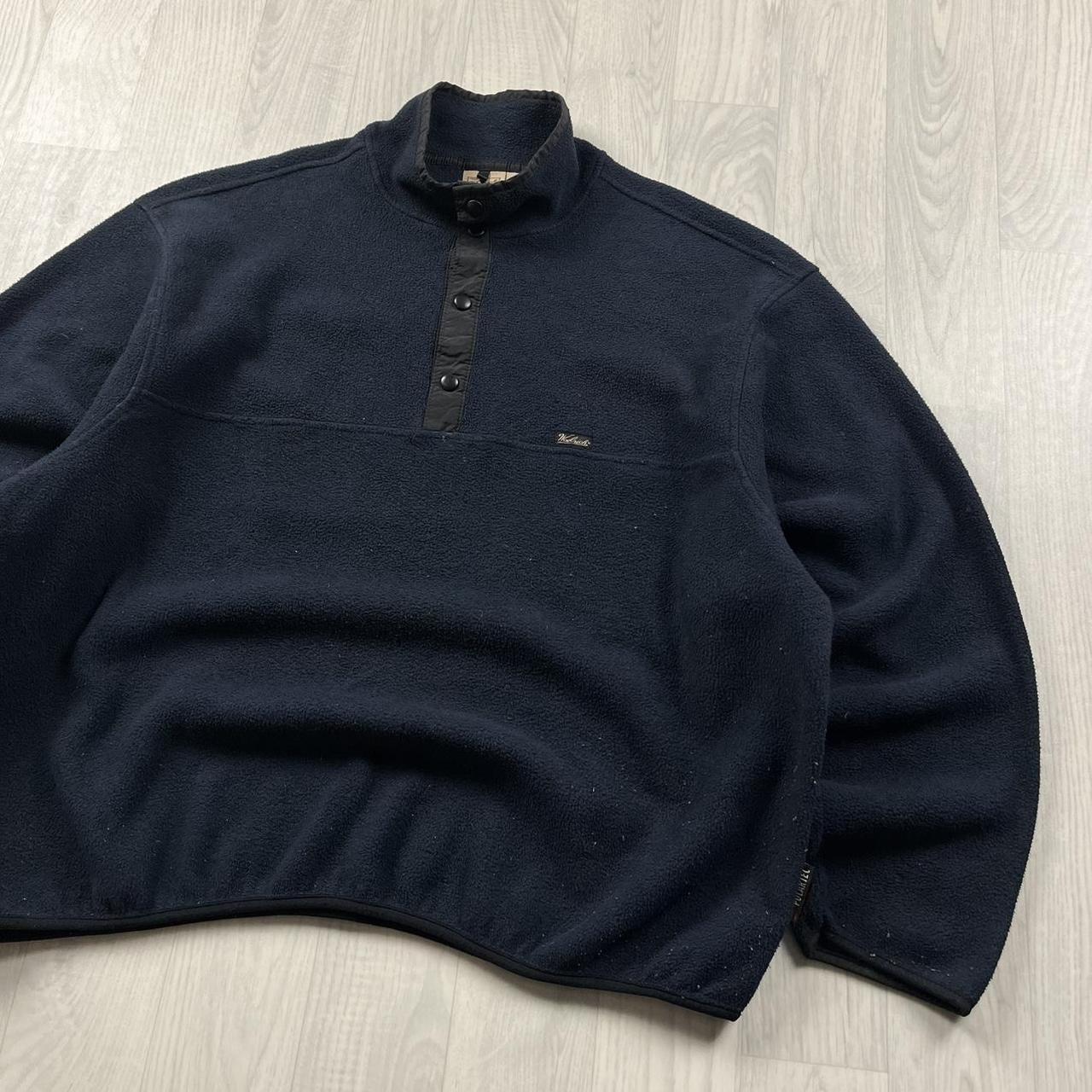 VINTAGE Y2K WOOLRICH SNAP T FLEECE SWEATSHIRT NAVY