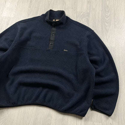VINTAGE Y2K WOOLRICH SNAP T FLEECE SWEATSHIRT NAVY