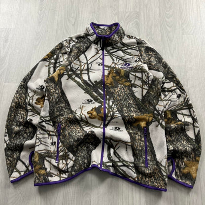 VINTAGE REALTREE ZIP UP FLEECE CAMO WHITE PURPLE