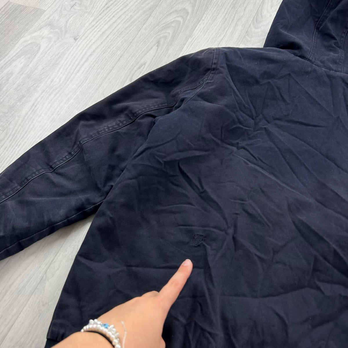 JACK AND JONES HOODED WORKWEAR BOMBER JACKET NAVY