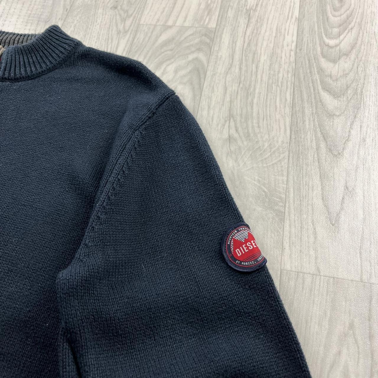 DIESEL CHUNKY RIBBED QUARTER ZIP KNITTED JUMPER NAVY