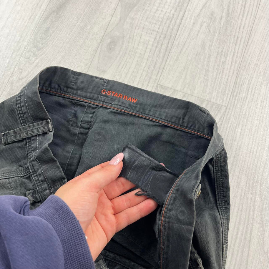 VINTAGE Y2K G STAR BAGGY UTILITY JEANS FADED BLACK