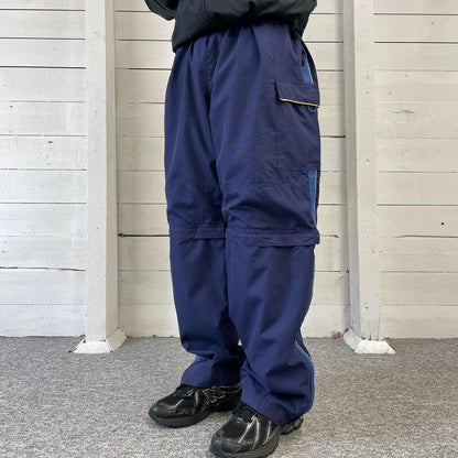 VINTAGE 00s CHAMPION CARGO BAGGY TRACKSUIT BOTTOMS NAVY (L)