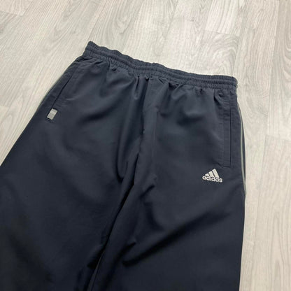 VINTAGE Y2K ADIDAS SIDE STRIPE BAGGY TRACKSUIT BOTTOMS GREY
