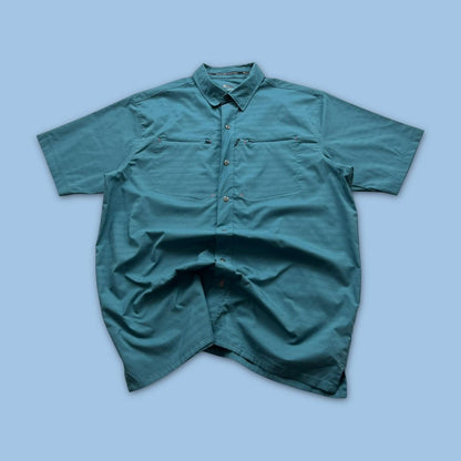VINTAGE Y2K SHORT SLEEVE UTILITY SHIRT BLUE