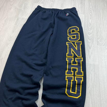 VINTAGE Y2K CHAMPION SNHU BAGGY COTTON SWEATPANTS NAVY