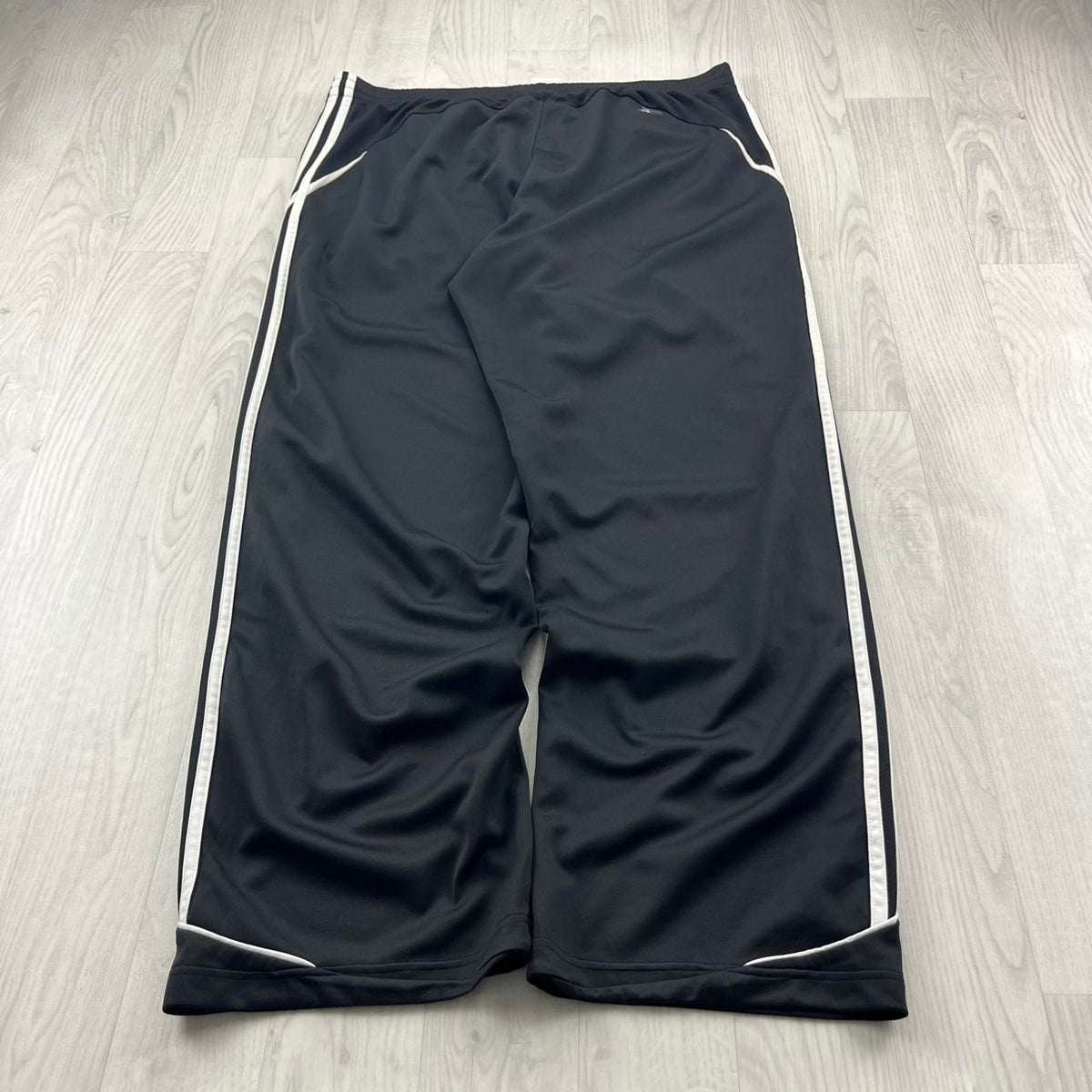 VINTAGE Y2K ADIDAS SIDE STRIPE BAGGY TRACKSUIT BOTTOMS BLACK
