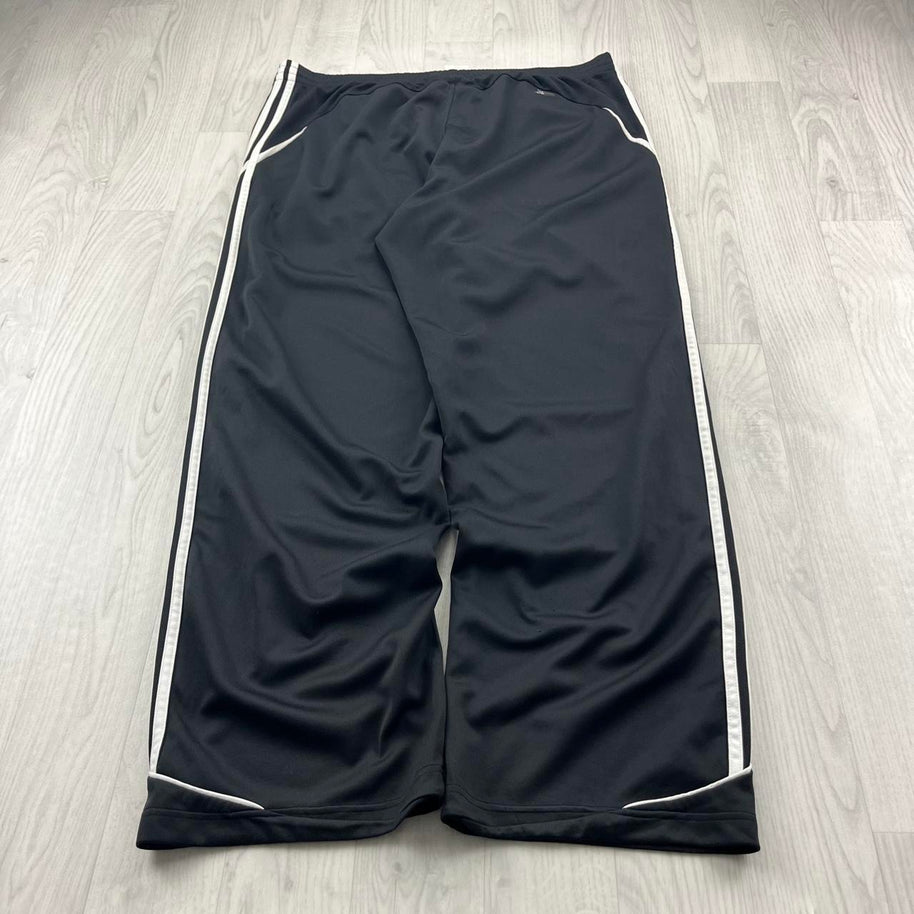 VINTAGE Y2K ADIDAS SIDE STRIPE BAGGY TRACKSUIT BOTTOMS BLACK