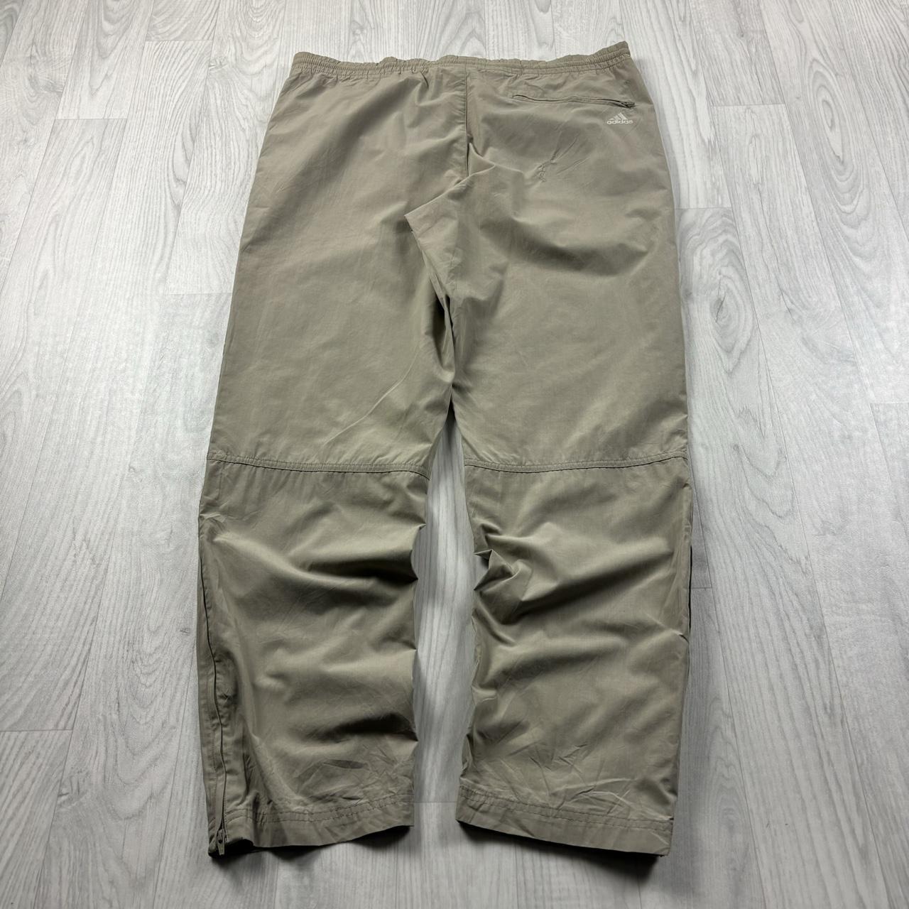 VINTAGE Y2K ADIDAS BAGGY TRACKSUIT BOTTOMS BEIGE / SAND