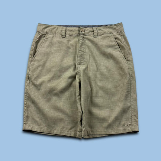 VINTAGE Y2K ONEILL BAGGY PLAID BOARD SURF SHORTS CREAM