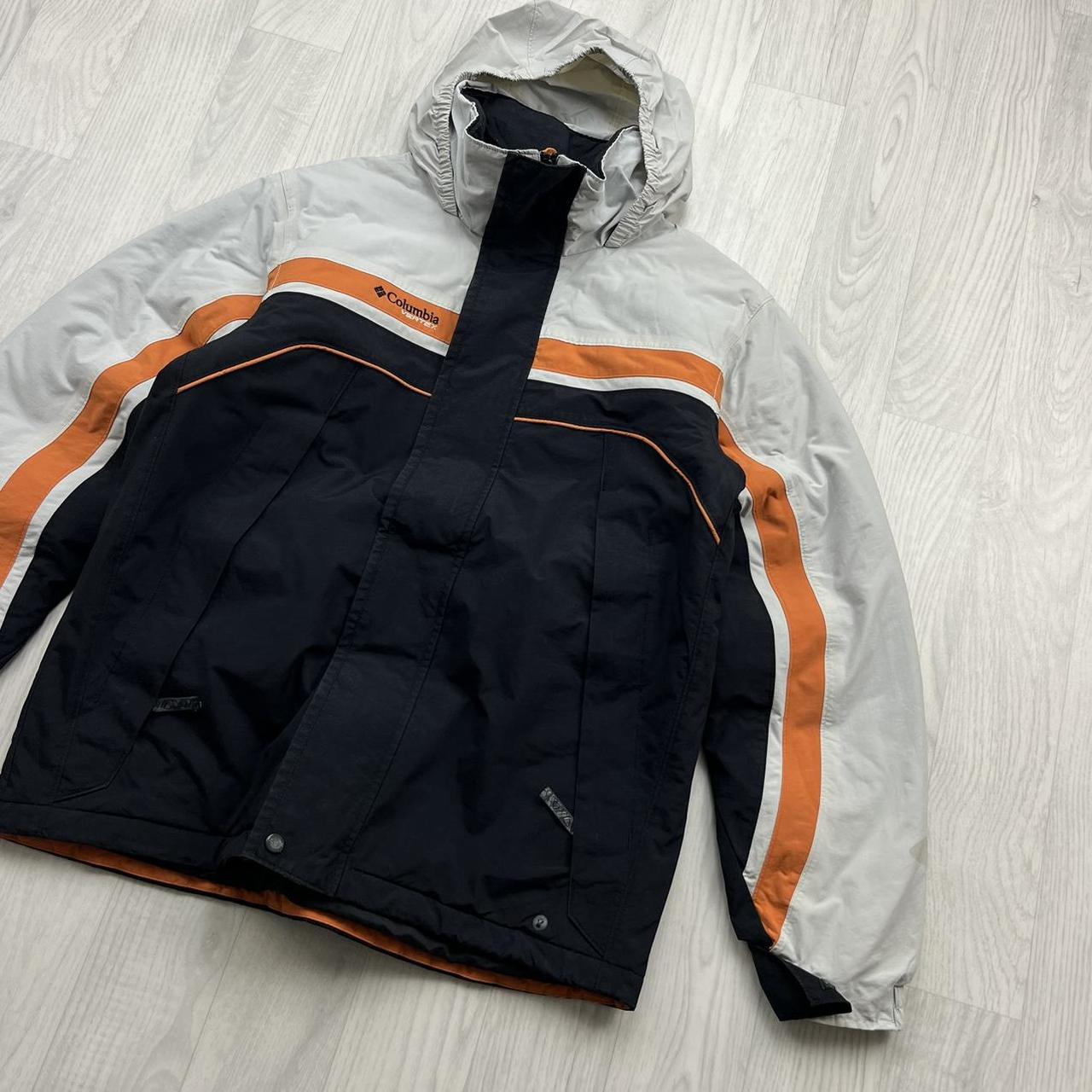 VINTAGE 00s COLUMBIA UTILITY PADDED SKI JACKET BLACK ORANGE