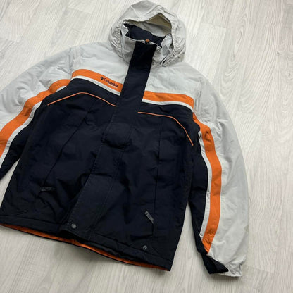 VINTAGE 00s COLUMBIA UTILITY PADDED SKI JACKET BLACK ORANGE