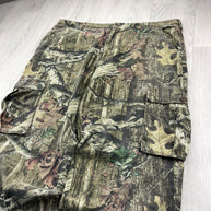 VINTAGE MOSSY OAK WIDE LEG CAMO CARGO TROUSERS GREEN