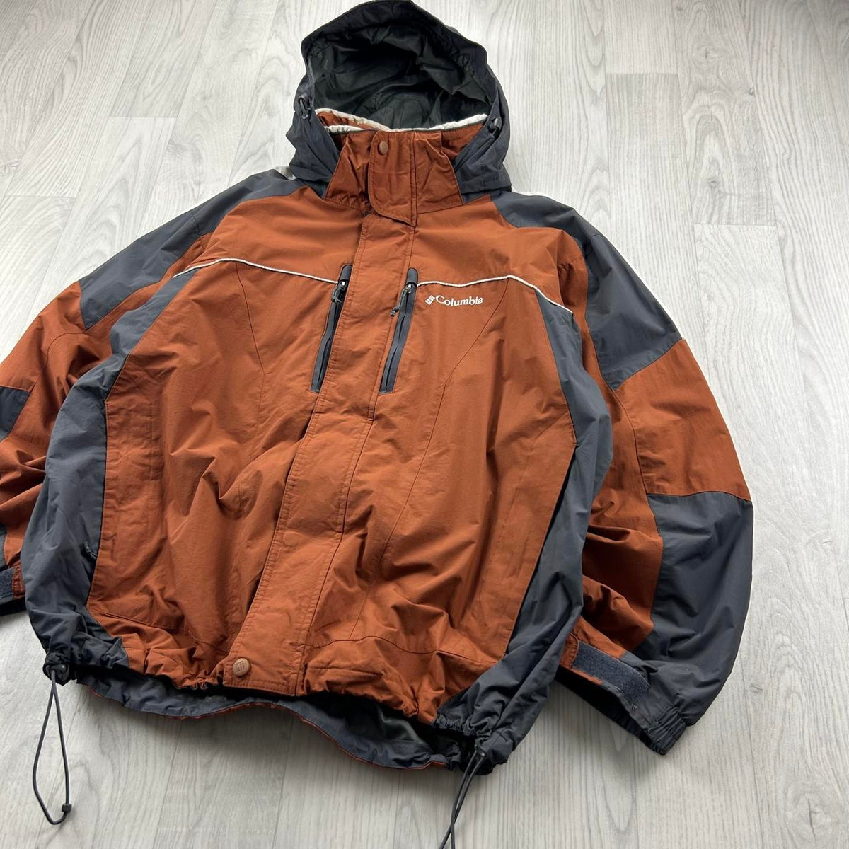 VINTAGE Y2K COLUMBIA TECHNICAL UTILITY JACKET ORANGE / GREY