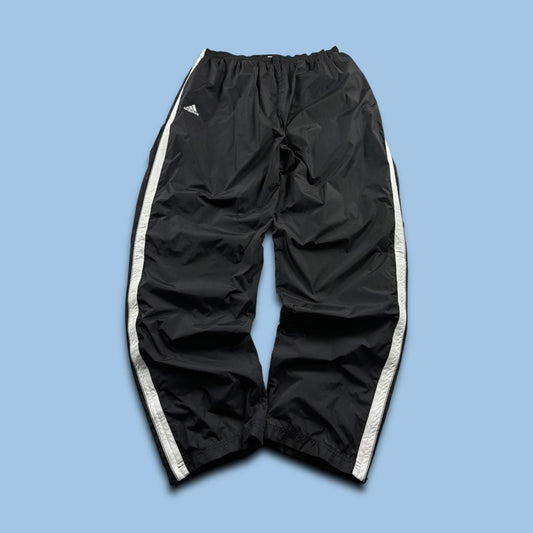VINTAGE Y2K ADIDAS TEAM SUPER BAGGY TRACKSUIT BOTTOMS BLACK