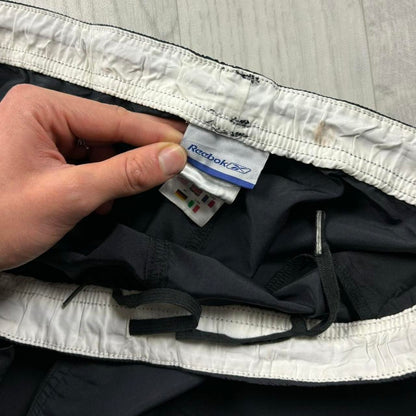 VINTAGE Y2K REEBOK BAGGY CARGO TRACKSUIT BOTTOMS BLACK