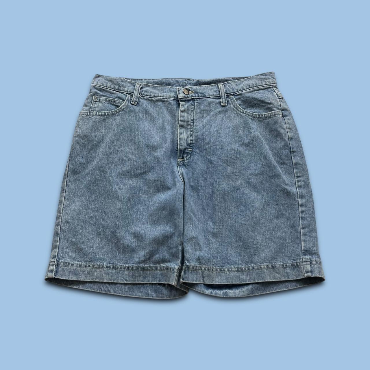 VINTAGE 00s RIDERS BY LEE BAGGY JORTS LIGHT BLUE