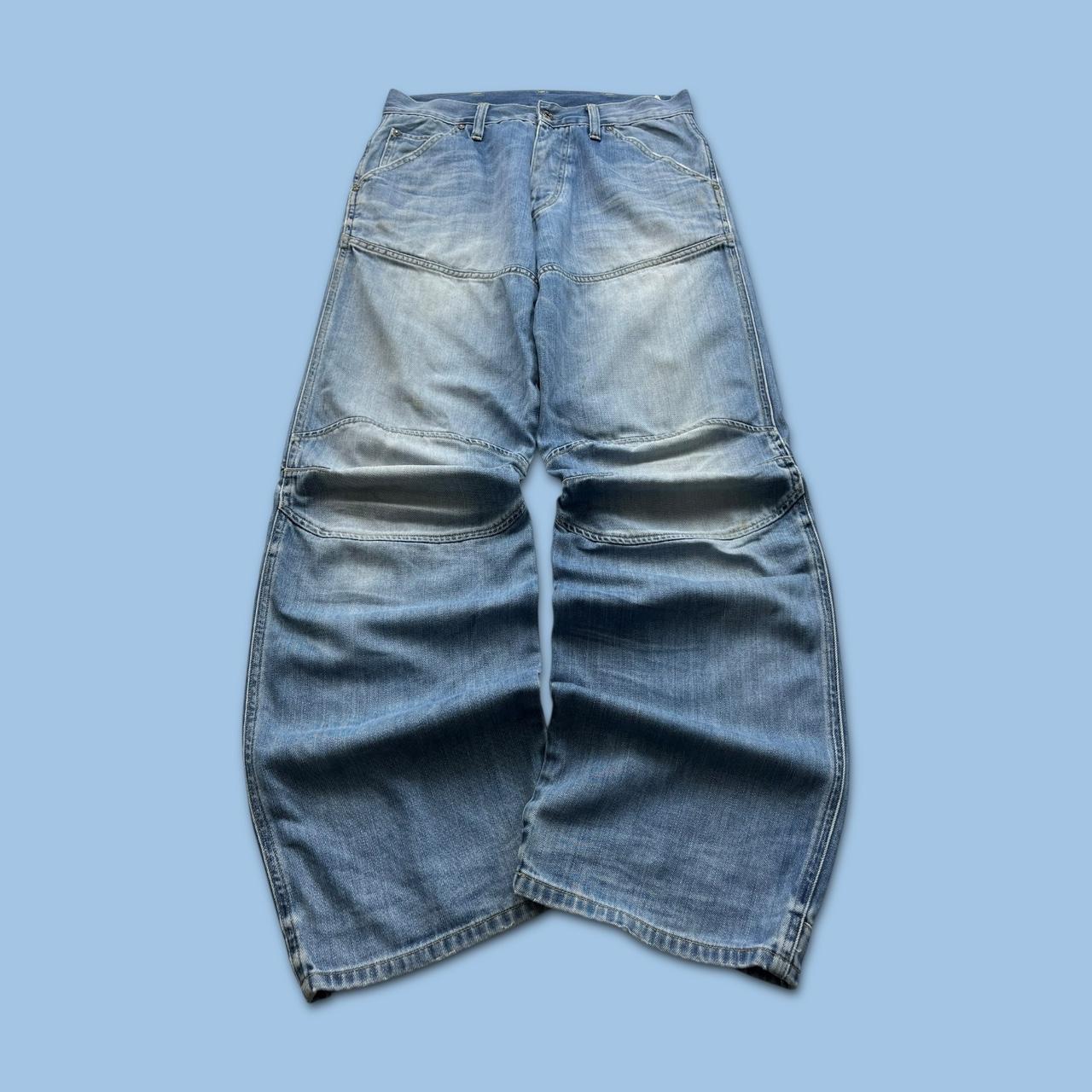 VINTAGE G STAR BAGGY STRAIGHT LEG JEANS LIGHT BLUE