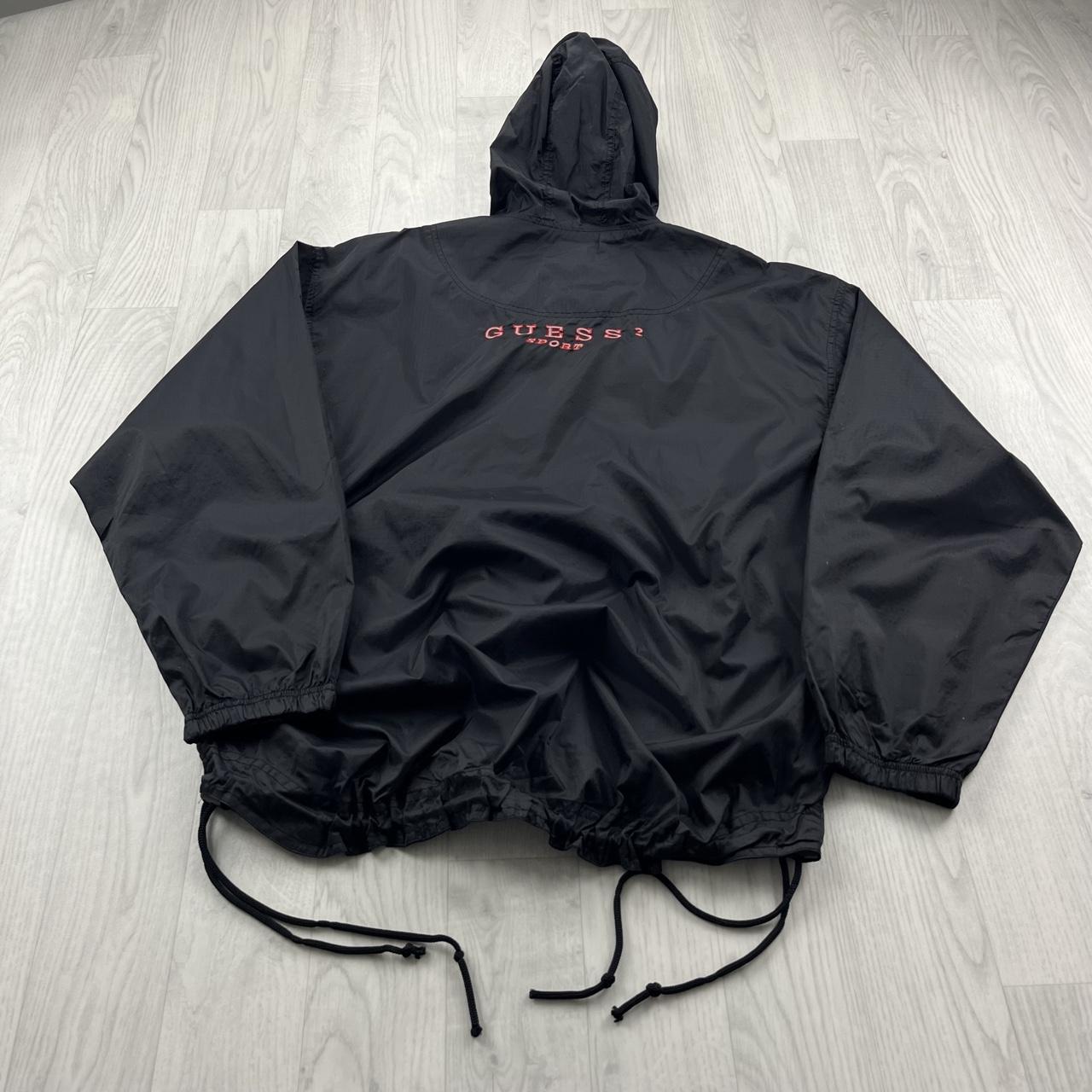 VINTAGE 90s GUESS SPORT LIGHTWEIGHT PULLOVER JACKET BLACK
