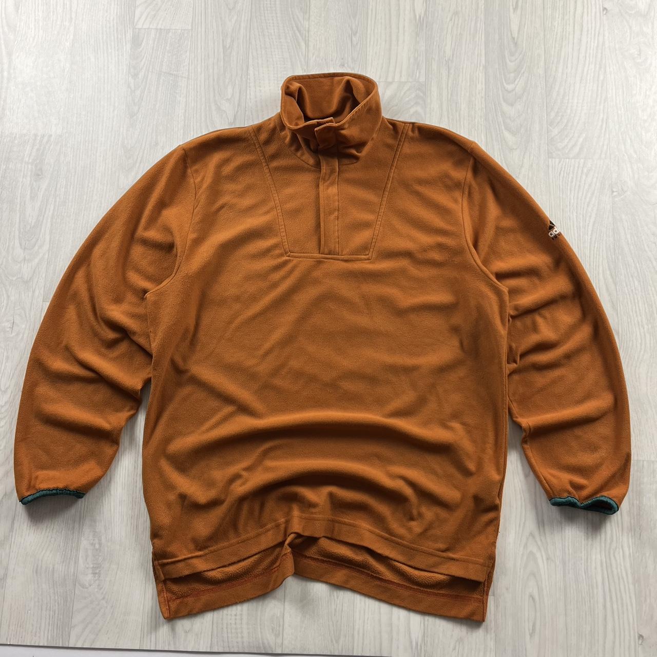 VINTAGE Y2K ADIDAS EQUIPMENT QUARTER ZIP FLEECE SWEATSHIRT ORANGE