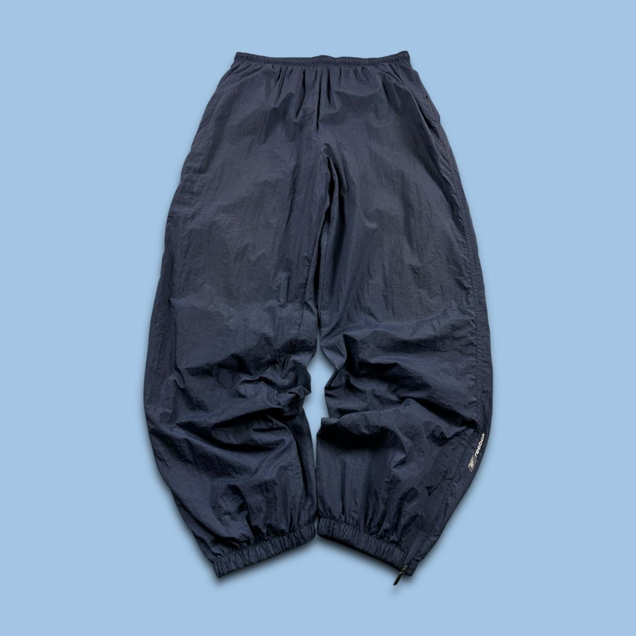 VINTAGE Y2K REEBOK BAGGY TRACKSUIT BOTTOMS NAVY