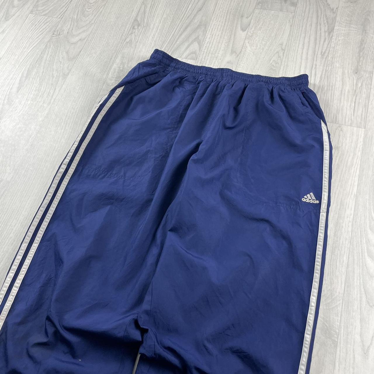 VINTAGE Y2K ADIDAS BAGGY TRACKSUIT BOTTOMS NAVY (XL)
