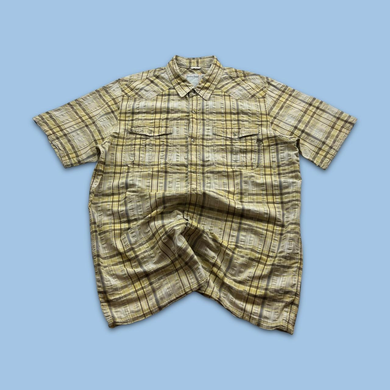 VINTAGE Y2K TIMBERLAND PLAID SHORT SLEEVE BUTTON UP SHIRT