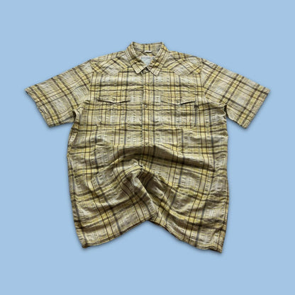 VINTAGE Y2K TIMBERLAND PLAID SHORT SLEEVE BUTTON UP SHIRT
