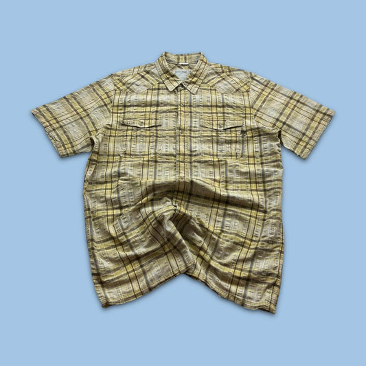 VINTAGE Y2K TIMBERLAND PLAID SHORT SLEEVE BUTTON UP SHIRT