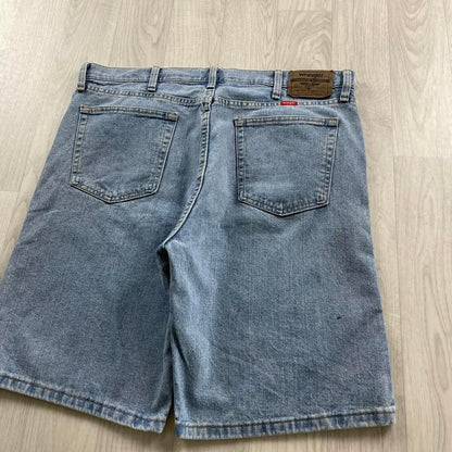 VINTAGE WRANGLER BAGGY LOOSE SKATER JORTS LIGHT BLUE (36w)