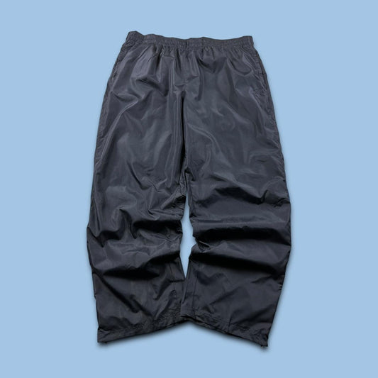 VINTAGE Y2K STARTER BAGGY TRACKSUIT BOTTOMS CHARCOAL GREY